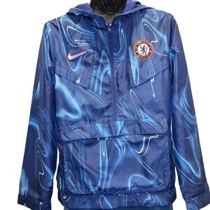 Nike Chelsea FC Repel Half-Zip Windbreaker Jacket "Blue" Boy's L